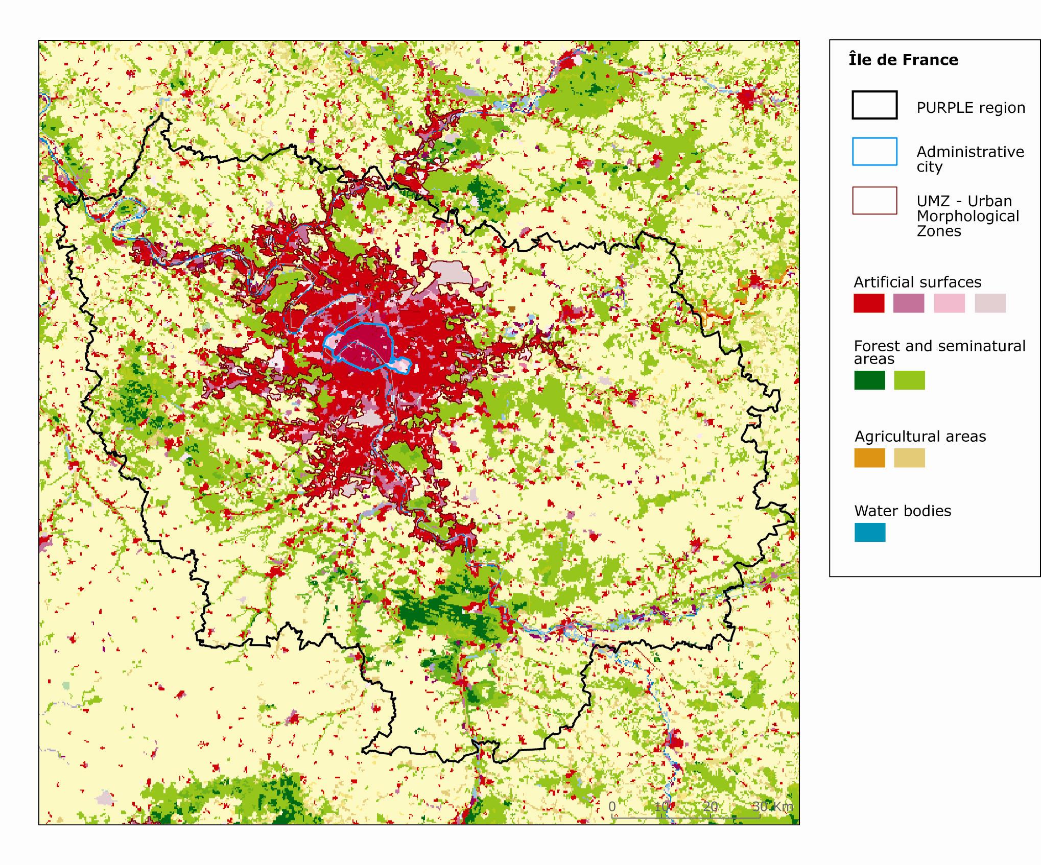 Mapping land use in peri-urban regions - purple